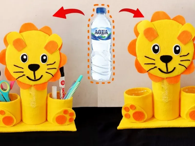 ساخت نگهدارنده قلم زیبا از بطری پلاستیکی!