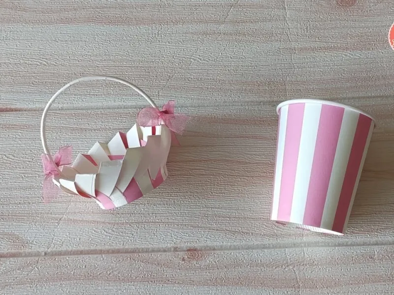 آموزش ساخت سبد کاغذی DIY با لیوان کاغذی!