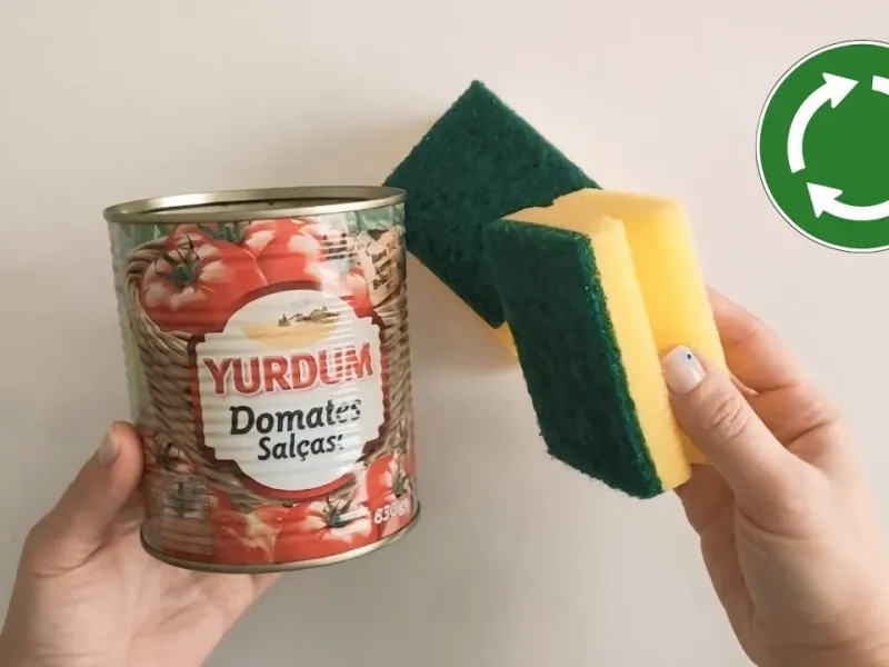 ایده خلاقانه با قوطی کنسرو و اسفنج ظرفشویی! ایده خلاقانه با قوطی کنسرو و اسفنج ظرفشویی!