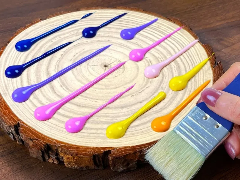 آموزش نقاشی آسمان پرستاره با تکنیک اکریلیک روی چوب!