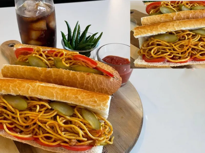 طرز تهیه ساندویچ ماکارونی به سبک ساندویچی های قدیمی!