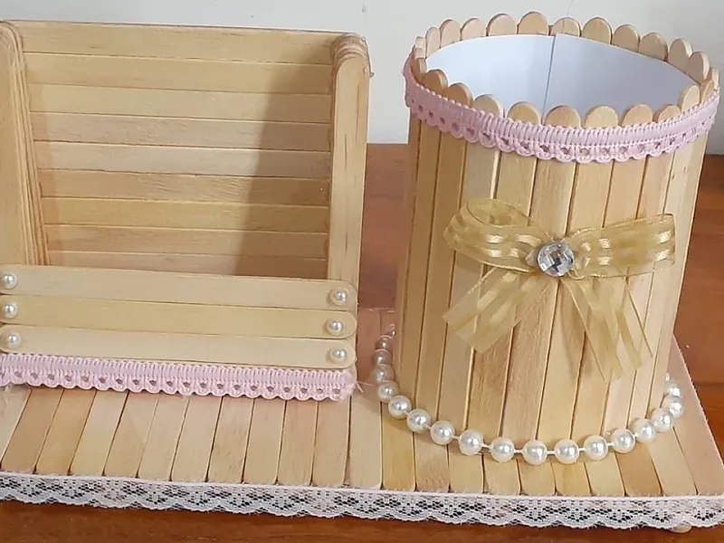 ساخت نگهدارنده تلفن همراه و خودکار با چوب بستنی!