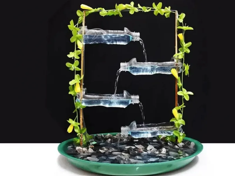 ساخت آبنمای ارزان و زیبا با بطری های پلاستیکی!