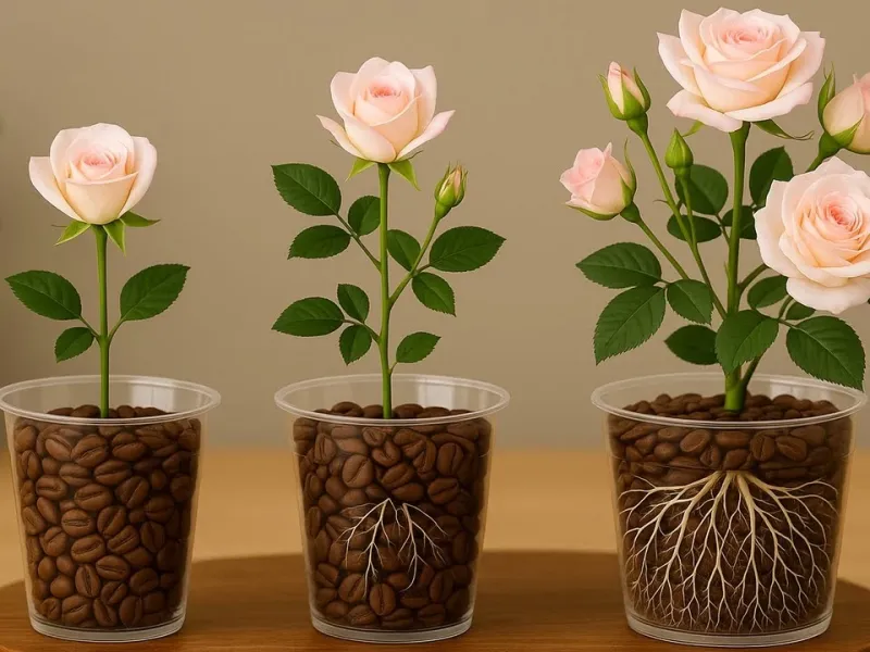 تکثیر گل رز با قهوه: روشی آسان و مؤثر