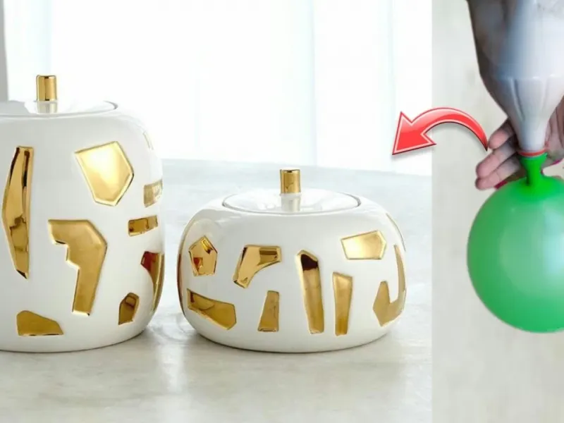 ساخت ظروف دکوری آشپزخانه با گچ و بادکنک!