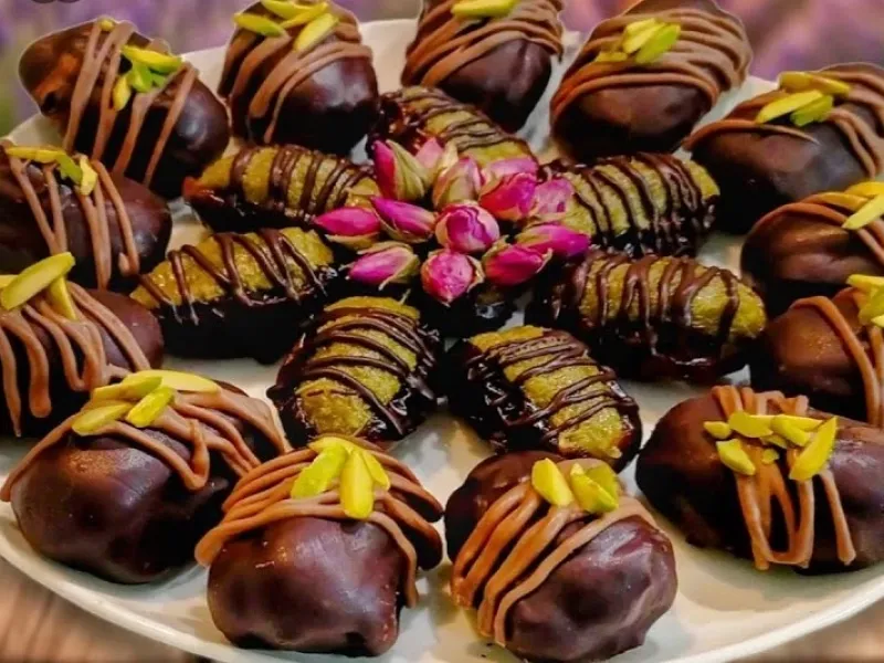 طرز تهیه خرمای لاکچری شکلاتی به سبک شکلات دبی دسر مجلسی خاص برای مهمانی!