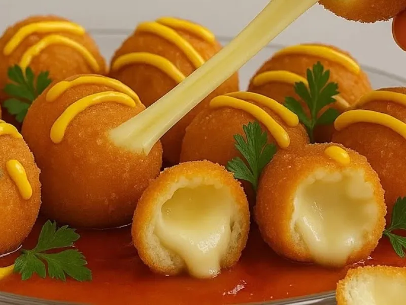 فقط یه گاز پنیرش کش میاد تا قلبت / دستور کامل و خوشمزه توپک پنیری