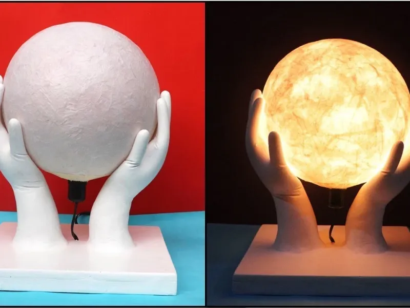 آموزش ساخت چراغ خواب ماه شکل دکوری!