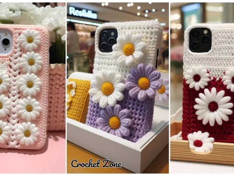 ایده های طراحی قاب گوشی با قلاب بافی / وقتی گوشیت رو میدی دست مادربزرگت !