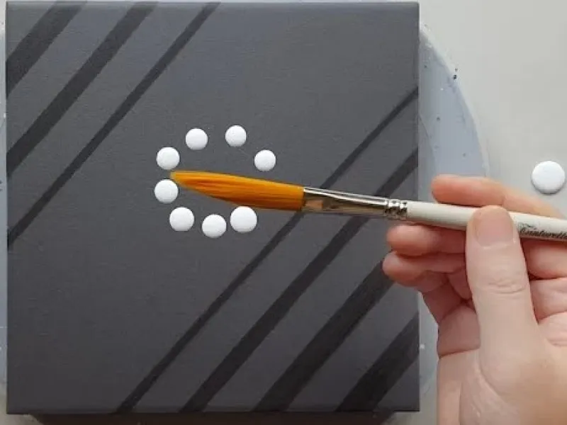 نقاشی گل سفید با تزئین خط | نقاشی ساده و آسان برای مبتدیان!