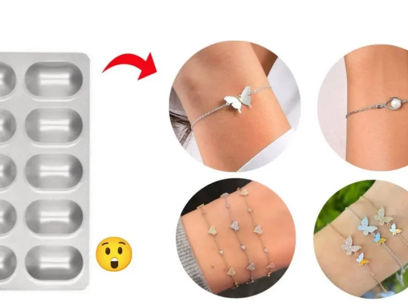 طرز ساخت دستبند خانگی با پوست دارو / با بسته بندی دارو دستبند بساز !