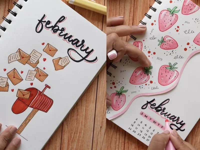 آموزش طراحی روی جلد دفتر با ماژیک و مداد رنگی !