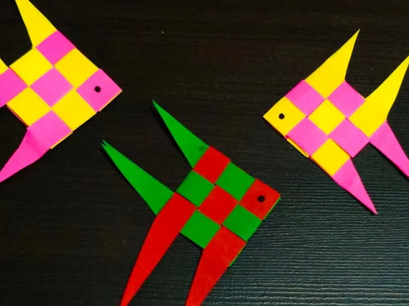 ماهی کاغذی رنگی ناز | طرز ساخت کاردستی ماهی کاغذی آسان!