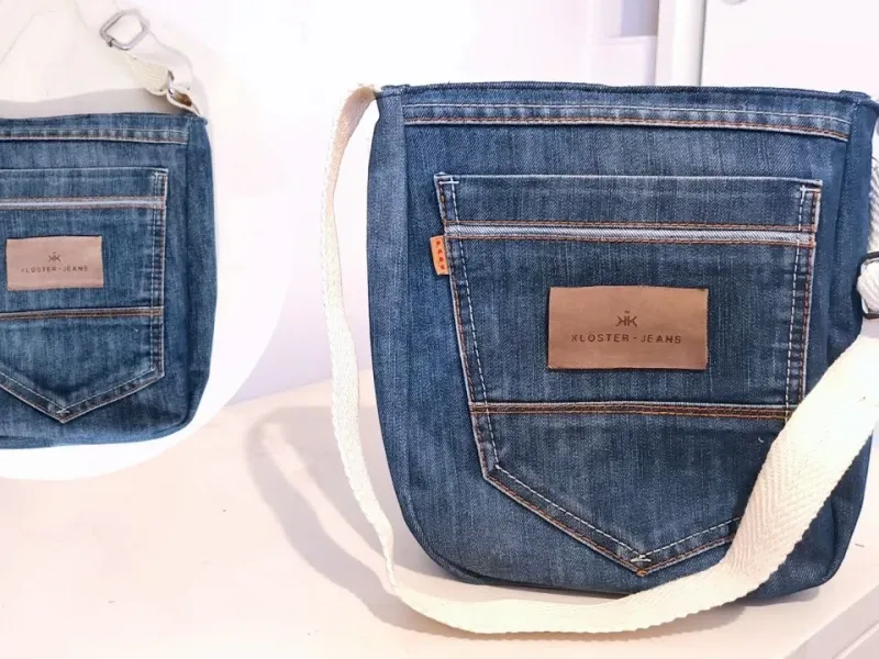 آموزش دوخت کیف از جین قدیمی| کیف کراس بادی بدون زیپ و جیب !