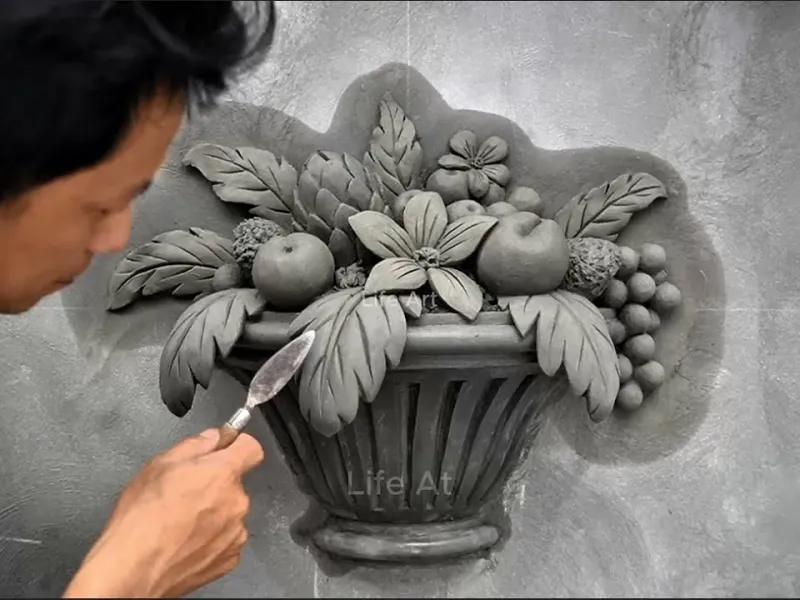 طرز ساخت سبد میوه با سیمان !