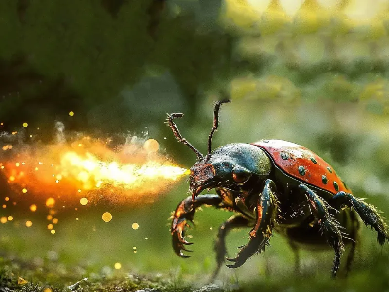 سوسک بمب افکن، مجهز به سلاح های شیمیایی و اسیدی !