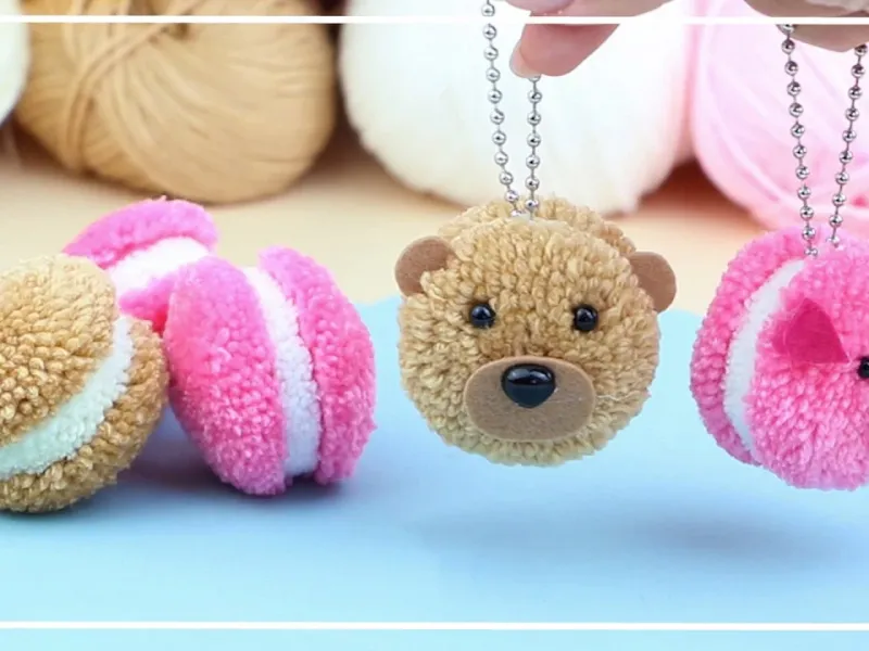 چگونه از نخ ها آویز ماکارونی پومپوم درست کنیم/ ساخت پوم پوم ماکارون!