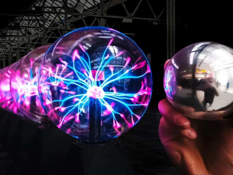 توپ فولادی در مقابل گوی های پلاسما (با سرعت آهسته 5000 فریم بر ثانیه)!