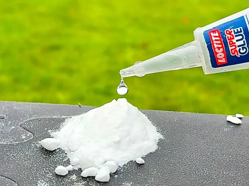 چسب قطره ای و جوش شیرین/ چسب را روی جوش شیرین بریزید و با نتایج شگفت زده شوید!